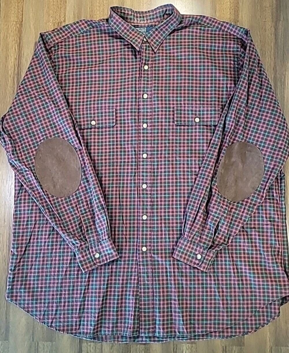 Vintage Ralph Lauren Check Shirt 3XLT Red Plaid EUC